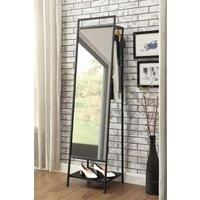 Metal Floor Mirror with Coat Rack