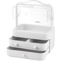 39CM High Cosmetic Organizer Makeup Storage Box With 3 Drawers And Transparent Lid