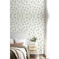 White Floral Pattern Wallpaper