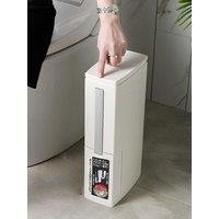 Slim Plastic Trash Can with Toliet Brush Set