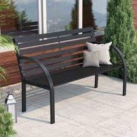 LivingandHome Living and Home Black Outdoor Wooden Garden Bench