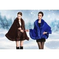 Faux Fur Cape For Women In 10 Colours - Black