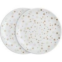 Denby Porcelain Stars Small Plates In White &Ndash; Set Of 2