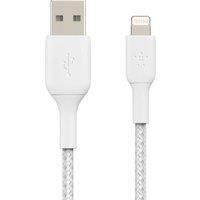 Belkin 10 ft/3 m DuraTek Plus Lightning to USB-A Cable with Strap (Ultra-Strong Charging Cable for iPhone 11, 11 Pro, 11 Pro Max, XS, XS Max, XR, X, 8/8 Plus, Lightning to USB Cable), White