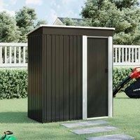 Gardensanctuary 5.02 X 5.97 Ft Sleek Black Galvanized Frame Steel Garden Tool Shed