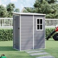 Gardensanctuary 3.0 X 6.3 Ft Grey Plastic Outdoor Garden Tool Shed With Lockable Doo