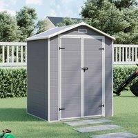 Gardensanctuary 4.4 X 6.0 Ft Grey Plastic Outdoor Garden Storage Shed