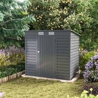 Gardensanctuary 4 X 6.3 Ft Galvanized Steel Outdoor Storage Shed With Vents