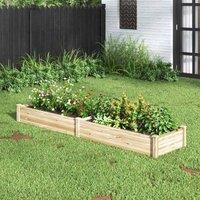 Gardensanctuary Solid Wood Raised Garden Bed With 2 Compartments