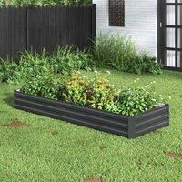 Gardensanctuary Outdoor Rectangular Metal Raised Garden Bed