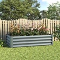 Gardensanctuary 120X30Cm Grey Outdoor Anti-corrosion Galvanized Steel Raised Garden Bed