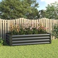 Gardensanctuary 120X30Cm Black Outdoor Anti-corrosion Galvanized Steel Raised Garden Bed