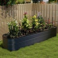 Gardensanctuary 320X56Cm Black Outdoor Anti-corrosion Galvanized Steel Raised Garden Bed