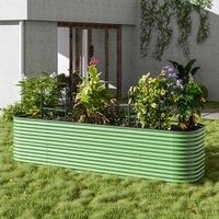 Gardensanctuary 320X80Cm Green Outdoor Anti-corrosion Galvanized Steel Raised Garden Bed