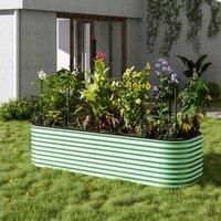 Gardensanctuary 240X56Cm Green Outdoor Anti-corrosion Galvanized Steel Raised Garden Bed