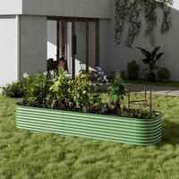 Gardensanctuary 320X56Cm Green Outdoor Anti-corrosion Galvanized Steel Raised Garden Bed