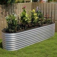 Gardensanctuary 320X80Cm Silver Outdoor Anti-corrosion Galvanized Steel Raised Garden Bed