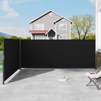 Gardensanctuary Grey Uv-resistant Outdoor Retractable Privacy Side Awning