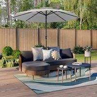 Gardensanctuary Grey 3-tier Outdoor Weather-resistant Polyester Umbrella With Crank And Tilt