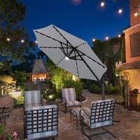 Gardensanctuary 3M Round Cantilever Parasol With Garden Sanctuary Fillable Cantilever Umbrella Stand Set