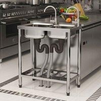 Garden Sanctuary Two Compartment Stainless Steel Sink With Shelf