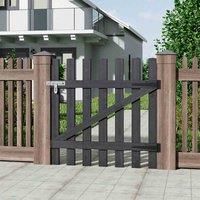 GardenSanctuary Garden Sanctuary 90 H Garden Wood Grey Fence Gate With Latch