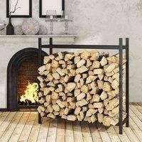 GardenSanctuary Garden Sanctuary Black Iron Firewood Logs Holder