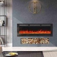 GardenSanctuary Garden Sanctuary 60 Inch 1800W Modern Recessed Electric Fireplace With Remove Control