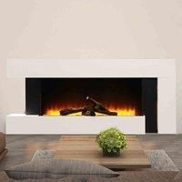 GardenSanctuary Garden Sanctuary 50 Inch 2000W 7 Shape Electric Fireplace With Wooden Mantel