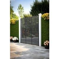 180cm W x 150cm H Wooden Outdoor Garden Slatted Fence Panel