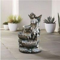 Resin Solar Powered Outdoor Fairy Water Fountain