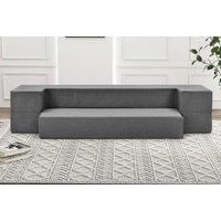 Dark Grey Convertible Folding Sofa Bed With Washable Cover