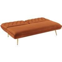 Alessia Upholstered Velvet Sofa Bed W/ Tufted Back - 2 Colours