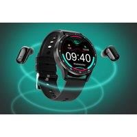 Sports Smartwatch With Wireless Earphones - Black