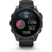 Garmin FENIX 8-47 MM, AMOLED, SAPPHIRE CARBON GRAY DLC TITANIUM WITHBLACK/PEBBLE GRAY SILICONE