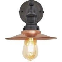 Brooklyn Flat Wall Light, 8 Inch, Copper, Pewter Holder