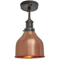 Brooklyn Cone Flush Mount, 7 Inch, Copper, Pewter Holder