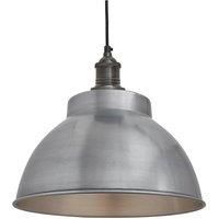 Brooklyn Dome Pendant, 13 Inch, Light Pewter, Pewter Holder