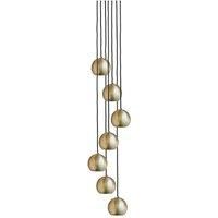 The Globe Collection Pendant, 7 Wire, Brass