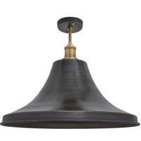 Brooklyn Giant Bell Flush Mount, 20 Inch, Pewter, Brass Holder