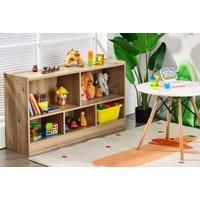 2-Tier Wooden Kids Bookcase With 5 Compartments - 4 Colour Options - White