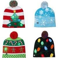 Led Christmas Beanie Hat - Buy 1 Or 2 - Black