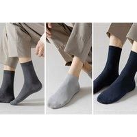 Five-Pack Men'S Breathable Bamboo Fiber Socks - Black