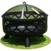 24 Round Charcoal Burner Fire Pit Bowl For Garden & Camping