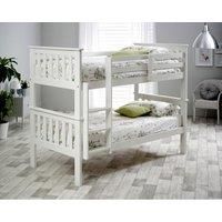 Carra White Bunk Bed and Orthopaedic Mattresses