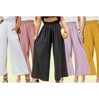 Casual Summer Wide Leg Trousers - 5 Colours & 5 Sizes! - Purple