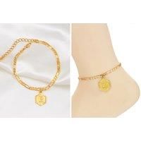 A-Z Initial Letter Charm Anklet - 26 Options - Silver