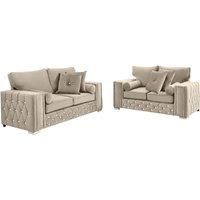 Milano Plush Velvet Sofa With Cushions - 3 Sizes & 6 Colours