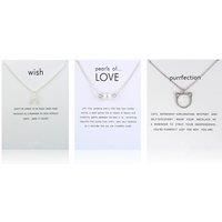 Pendant Necklace & Quote Card Lucky Dip - 9 Designs! - Silver