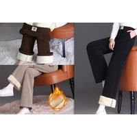 Women'S Fleece Lined Drawstring Trousers - 3 Colours! - Black